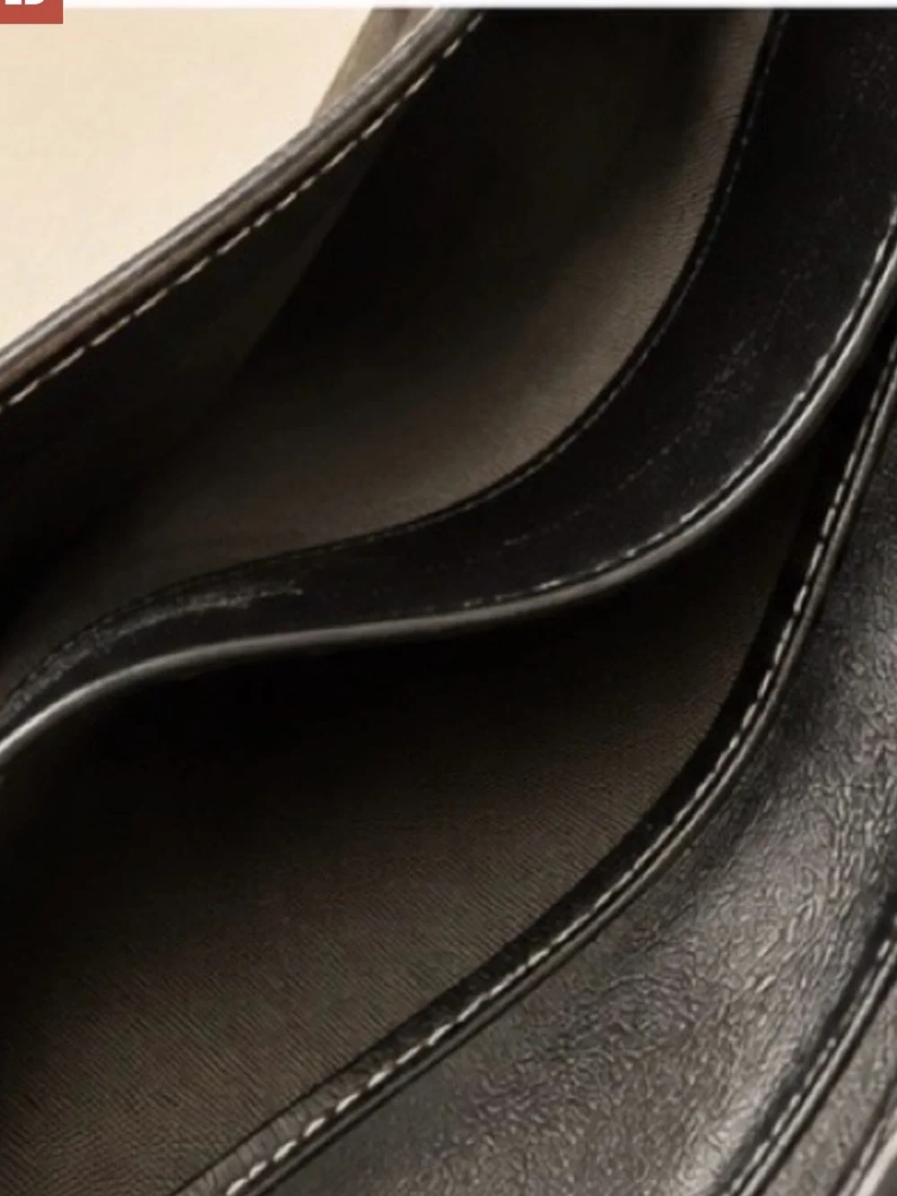 Yves Saint Laurent Black Leather Wallet with White stitching EUC